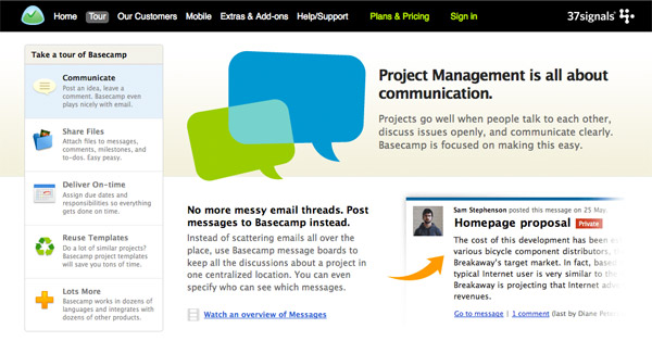Basecamp's Product Tour