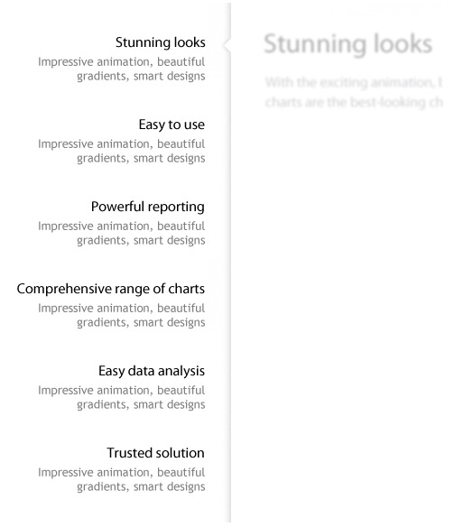 Vertical navigation for the headers