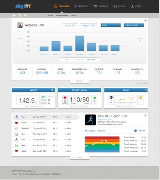 Digifit web dashboard