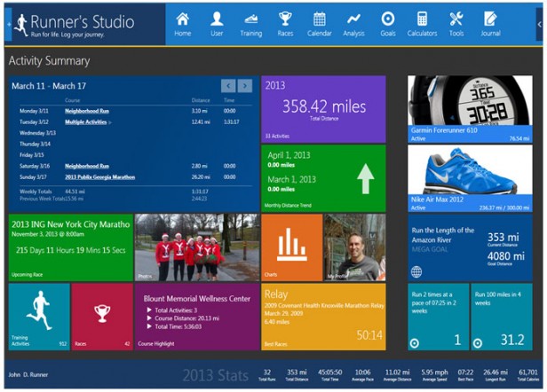 Runner's studio dashboard