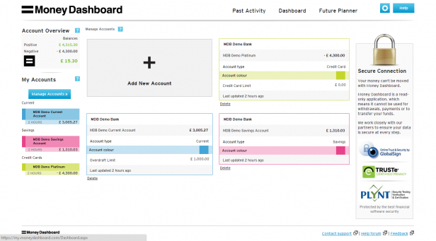 Money Dashboard - Manage Accounts