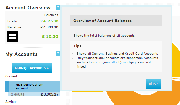 Money Dashboard - Information Box