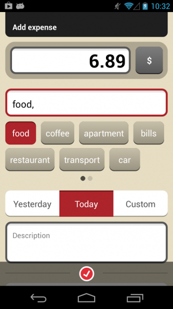 Toshl - Add Expense - Android