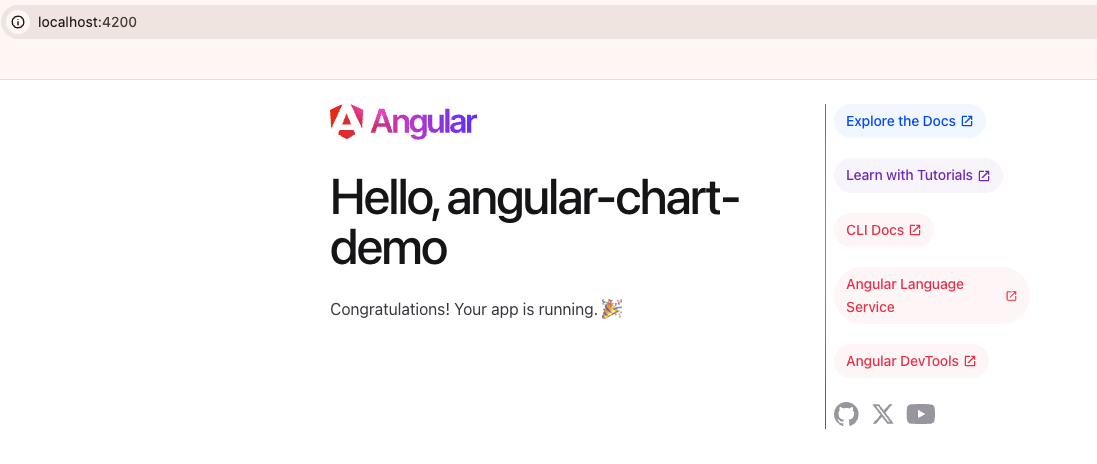 Default Angular welcome page