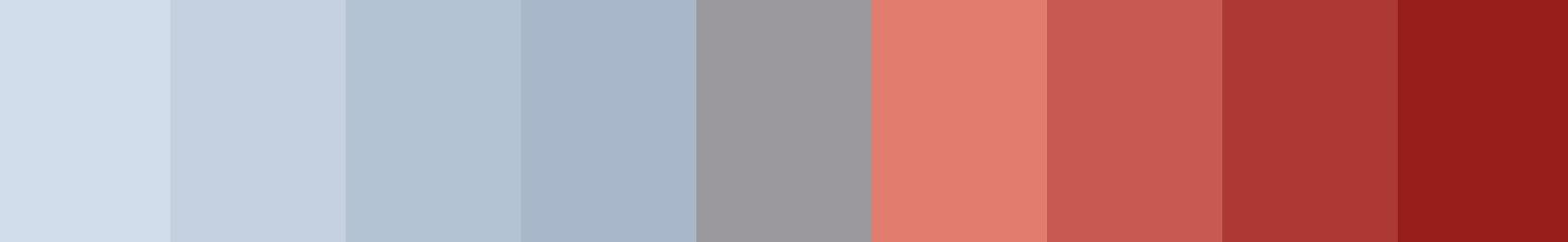 Grey to red palette