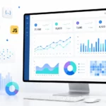 Comparison of JavaScript charting libraries illustrated through an interactive dashboard with line charts, bar charts, pie charts, and heatmaps.