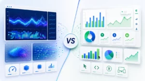 Canvas vs SVG charts comparison showing performance-focused and interactive JavaScript dashboard visualizations.