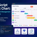 JavaScript Gantt chart project management dashboard showing a project timeline with colored task bars, dependencies, milestones, and progress tracking for a website redesign project.