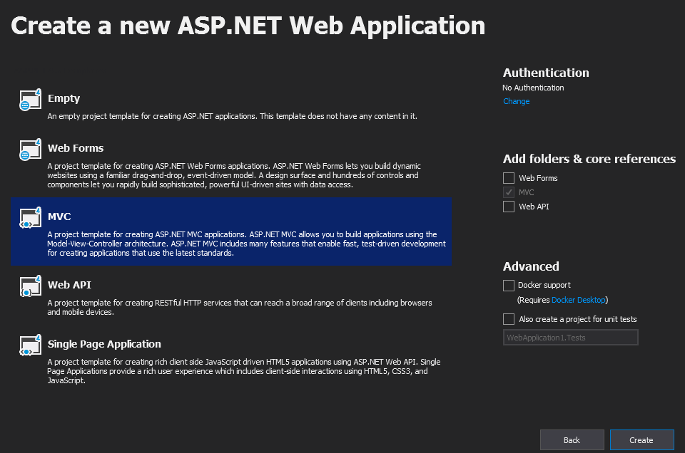 Web Application in Visual Studio